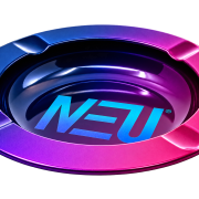 NEU blue and purple ashtray, isolated transparent product render