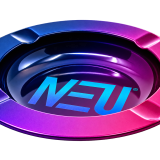 NEU blue and purple ashtray, isolated transparent product render