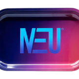 NEU blue and purple rolling tray, large 11 by 7 inches, transparent product image
